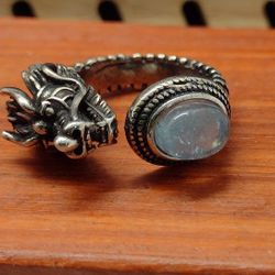 Aquamarine Dragon Ring For 