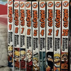 Naruto manga bundle (Volumes 1, 2, 4–9 + 26)