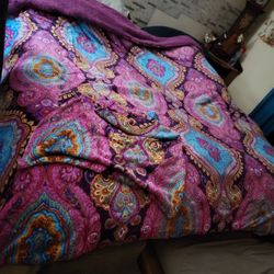 Queen Size Beautiful Purple Pink N Blue 3piece Set