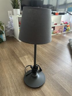 IKEA Grey Table Lamp with Fabric Shade