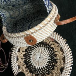 $60 Each! One Tan And One Black Woven Bag Imported From The Philippines available 