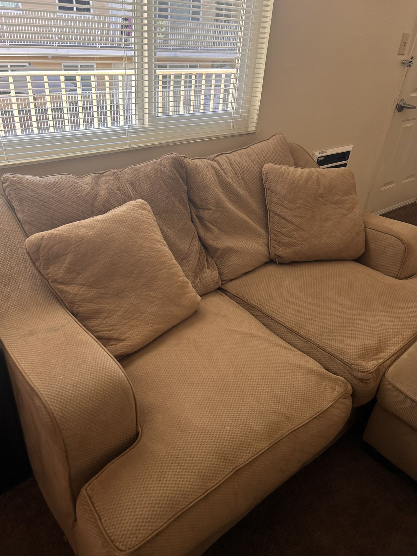 Loveseat Couch with Ottoman