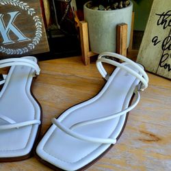 Vodvob White Strappy Sandals 