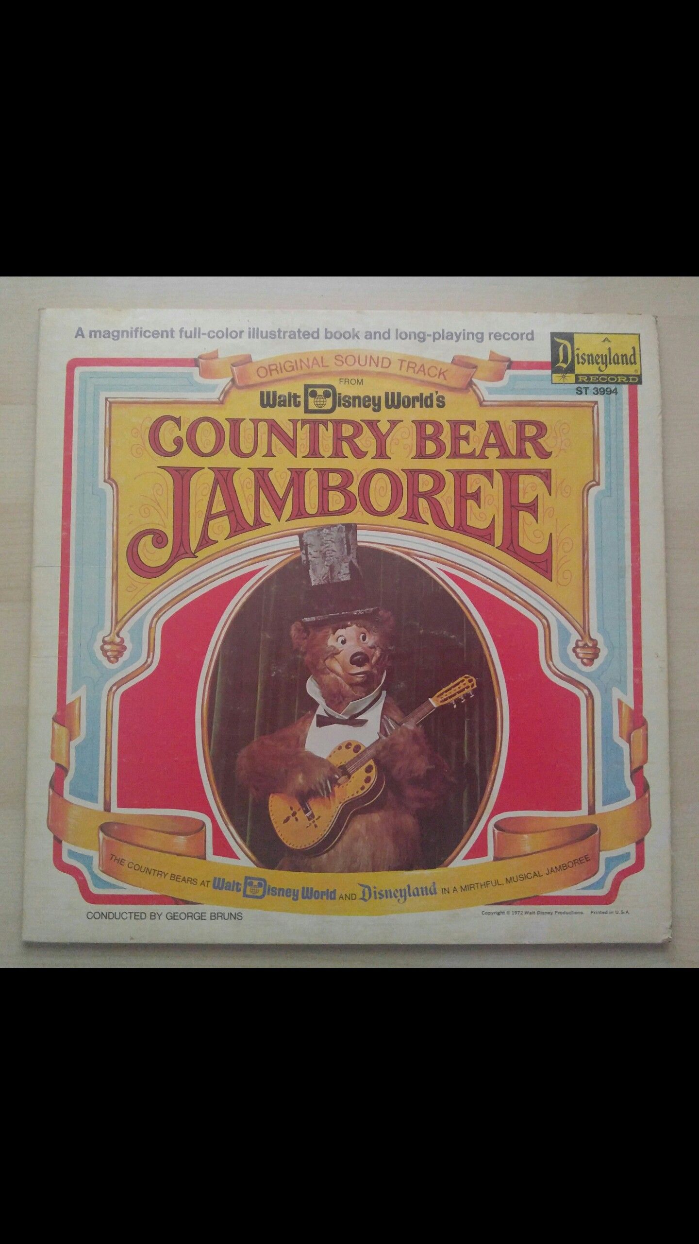 Walt Disney World's Country Bear Jamboree Original Soundtrack Vintage Vinyl Record Album LP Full Color Illustrated Book Rare!