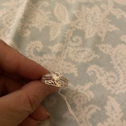 Real 925 Sterling Silver Crown Wedding Ring Size 8