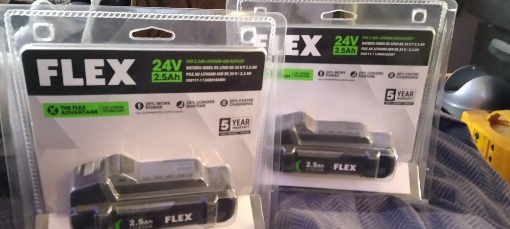 Two New 2.5ah 24volt Flex Batteries