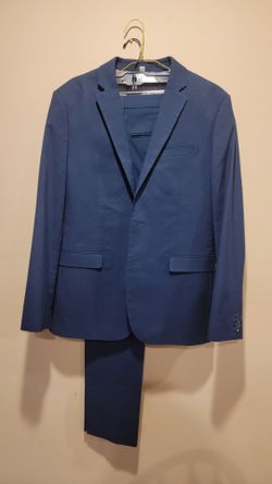 3pcs Express Extra Slim Men's Suit Blue/Navy 40R, 30/32  Shirt M 15/15 1/2