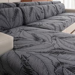 New Sofa Cover Washable Sectional Couch Covers Sofa Slipcovers for 3 Cushion Couch Pet Friendly L Shaped Couch Protector Leaf Printed Covers for Dogs 