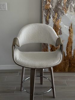 White Counter Height Bar Stool