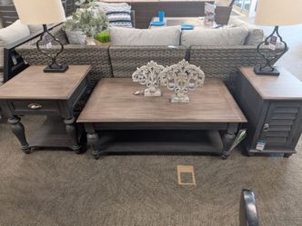 3 PC COFFEE TABLE AND END TABLES