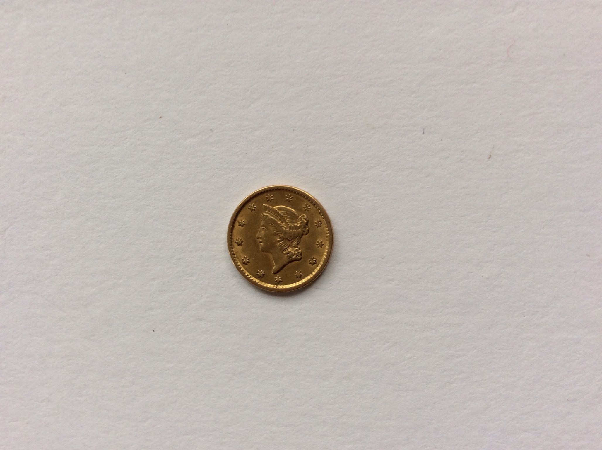 1$ Us Gold Coin.  1853.  Good Condition.  Nice Coin