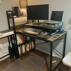 Bookshelf Desk With Add On Standing 