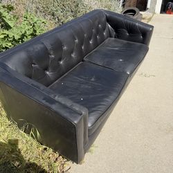 FREE - black leather sofa