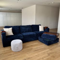 Lovesac Sapphire Navy Corded Velvet 4 Seat 5 Side Sactional - 🚚 FREE DELIVERY // $50 FINANCING 💸