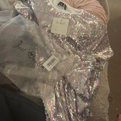 Multi Color Sequin Dress For Woman 