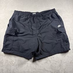 Nike Utility Shorts Men’s Size XL Black Sportswear Club Loose Fit Nylon #3005