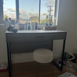 Gray Desk-one Large Drawer