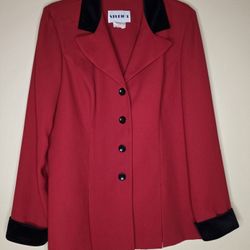 Studio 1 Women's Vintage Red Button-Up Jacket Size 12 