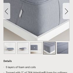 King-size tuft and needle hybrid mattress In Plastic