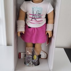 American Girl GRACE THOMAS 18" DOLL Book Bracelet Girl of the Year 2015 with box,pearced