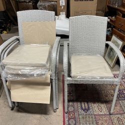 4 East West Furniture Wicker Patio Chairs (New In Box)
