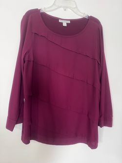Women’s Dana Buchman Purple Layered Long Sleeve Blouse Top