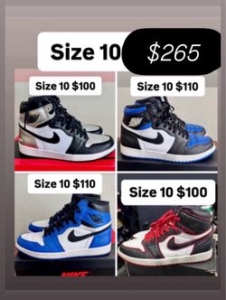 Jordan retro 1s size 10 men all for $265