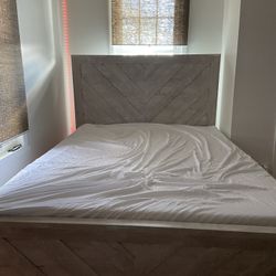 Queen bed frame with mattress 