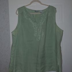 Womens Carole Little Vintage Sleveless Top 3x Linen
