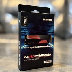 Samsung 990 PRO With Heatsink 2TB Gen 4 m.2 2280 NVMe 7450 MB read for laptop desktop or compatible devices