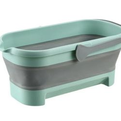Green Bucket 4.2 Gallon 17 L w/Handle House Cleaning Collapsible Space Saving Camping
