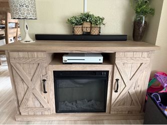 Wayfair Rustic Light Oak Electric Fireplace Console or TV Stand