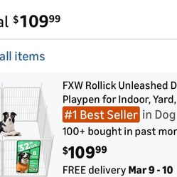 Dog Playpen Outdoor, “NEW In BOX”, 8 Panels 32”high, Sod fence, Exercise Pen, Pet Puppy Animal Playpen