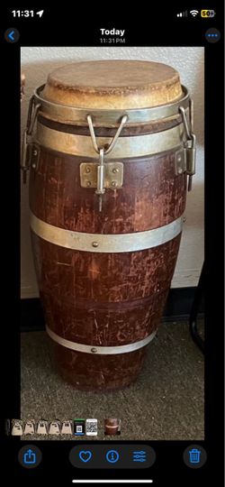 Vintage Wooden Conga Drum