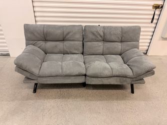 Gray Tufted Futon Sofa Sleeper