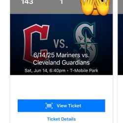 FRONT ROW- Sat 6/14- Cleveland Guardians At Seattle Mariners