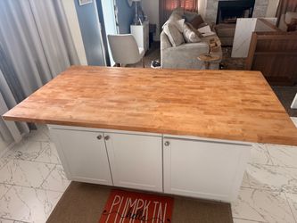 Kitchen Island with Butcher Block Top