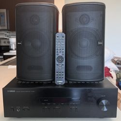 Yamaha Receiver and Two Boston Acoustic Speakers