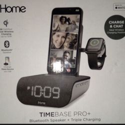 IHOME TIME BASE PRO + BLUETOOTH SPEAKER +TRIPLE CHARGING  AND USB ADAPTER.