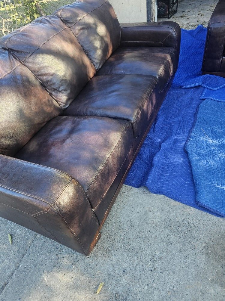 Ashley Furniture Genuine Leather Sofa