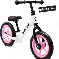 12 inch Balance Bike for Toddlers 2-4, Lightweight 4.6lb, No Pedals Toddler Bicycle with Footrests,