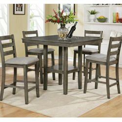Grey Counter Height 5 Piece Dining Set Firm Price $540