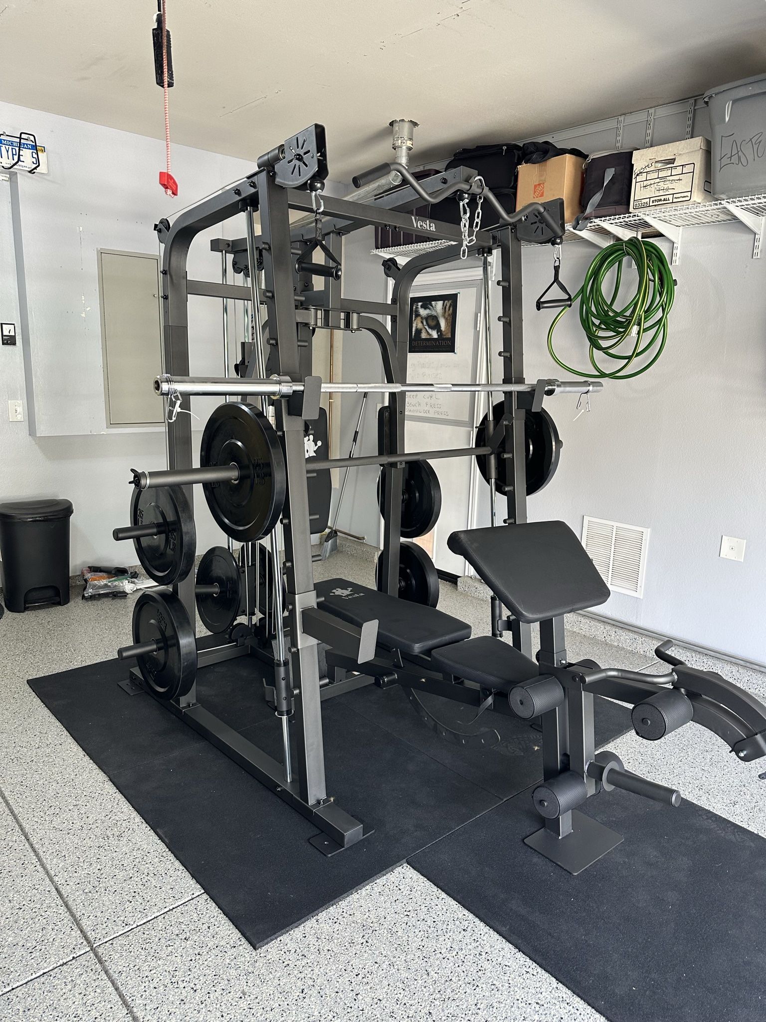 Smith Machine SM1001/FID Adj Bench/Gym Equipment/Fitness/Squat Rack/‼️⭕️WEIGHTS AND OLYMPIC BARBELL SOLD INDIVIDUALLY ⭕️‼️FREE DELIVERY🚚