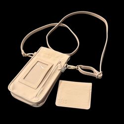 Beis The ID Crossbody Wallet Purse Bag With Leather Card Wallet Holder Beige