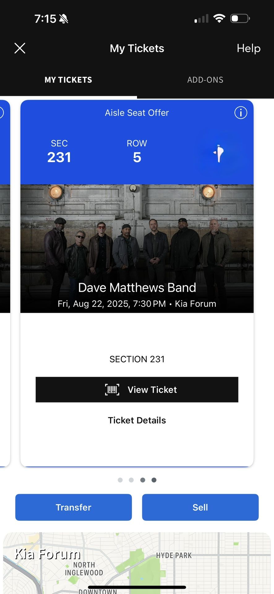 Dave Matthews Band Tickets Friday 8/22/25 Kia Forum
