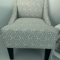 Newly Apholstered Grey Ottoman Chair