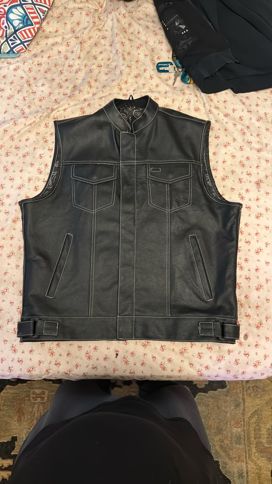 Leather Vest With Back Plate