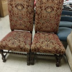 Two High Back Chairs For Sale.