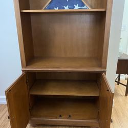 Wood  2 Shelves And Storage At The Bottom