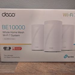 TP-Link Deco BE63 BE10000 Tri-Band WiFi 7 Mesh System with 2.5Gbps Ports MU-MIMO VPN